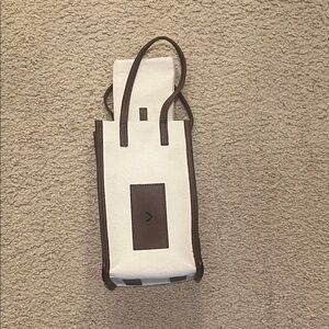 Elegant Cream and Brown leather Bag